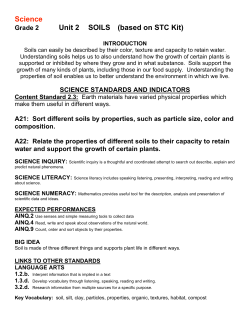 Science Unit 2 SOILS (based on STC Kit)