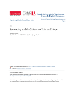 Sentencing and the Salience of Pain and Hope