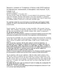 Interactive comment on &ldquo;Comparison of nitrous oxide (N2O