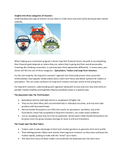 Insights into three categories of investors Understanding each type