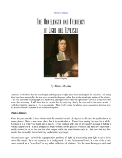 The Wavelength and Frequency of Light are