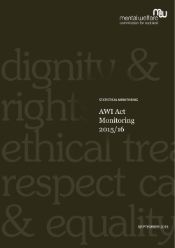 Adults with Incapacity Act monitoring report 2015-2016