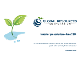 Investor presentation &ndash; June 2014