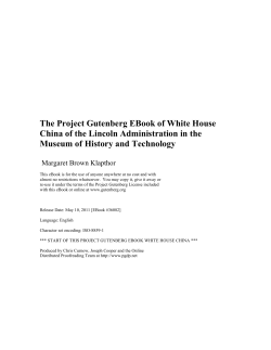 The Project Gutenberg EBook of White House China of the Lincoln