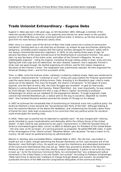 Trade Unionist Extraordinary - Eugene Debs