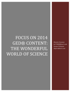 Focus on 2014 GED&reg; Content: The Wonderful World of Science