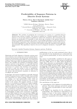 Predictability of Sequence Patterns in Discrete Event Systems