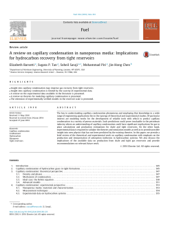 A review on capillary condensation in nanoporous media