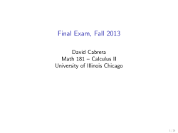 Final Exam, Fall 2013