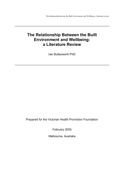 The Relationship Between the Built Environment and