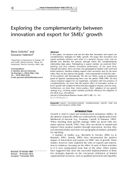 Exploring the complementarity between innovation and export for