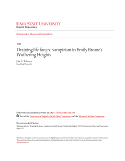 Draining life forces: vampirism in Emily Bronte`s Wuthering Heights