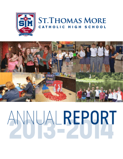 annual report | 1 - St. Thomas More Catholic High School