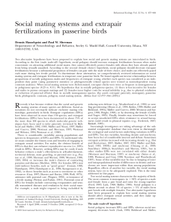 Social mating systems and extrapair fertilizations