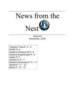 News from the Nest - James Mowat Elementary