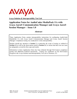 Application Notes for AudioCodes MediaPack 11x with Avaya Aura