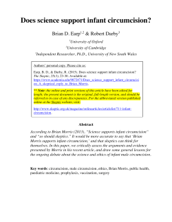 Does science support infant circumcision?