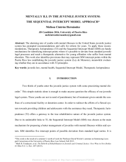 MENTALLY ILL IN THE JUVENILE JUSTICE SYSTEM