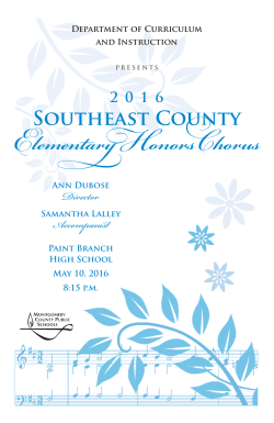 2016 Southeast County Elementary Honors Chorus