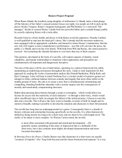 Honors Project Proposal When Renee Shadd, the troubled young