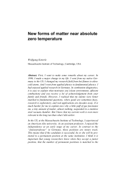 New forms of matter near absolute zero temperature