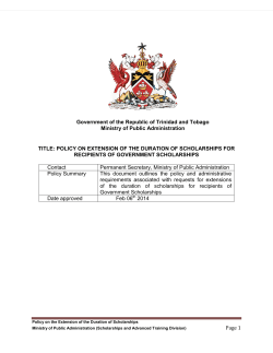 Extension of Scholarship Policy