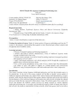 MUSC/THAR 328: Japanese Traditional Performing Arts Required