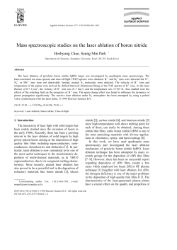 Mass spectroscopic studies on the laser ablation of boron nitride