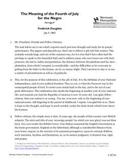 The Meaning of the Fourth of July for the Negro