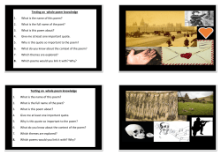 Y11 Poetry Revision Cards