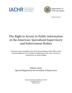 The Right to Access to Public Information in the Americas