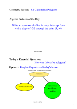 Geometry Section: 8.1 Classifying Polygons Algebra Problem of the