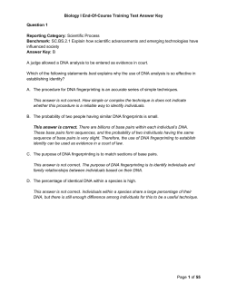 Biology I End-Of-Course Training Test Answer Key