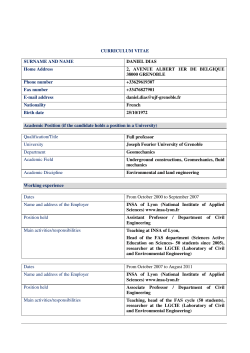 CURRICULUM VITAE SURNAME AND NAME DANIEL DIAS Home