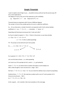 Simple Trinomials