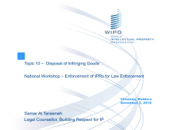 Disposal of IP Infringing Goods Nov,2 2016 ST