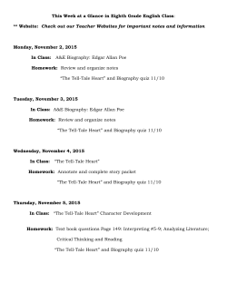 This Week at a Glance in Eighth Grade English Class: ** Website