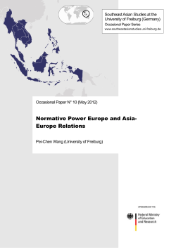 Normative Power Europe and Asia- Europe Relations