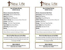 New Life Sunday Worship Word of the Week: Necessity (of the Bible