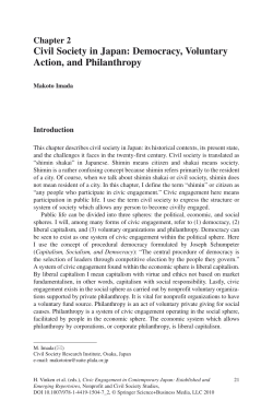Civil Society in Japan: Democracy, Voluntary Action, and