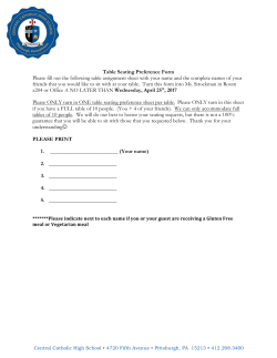 Table Seating Preference Form Please fill out the following table