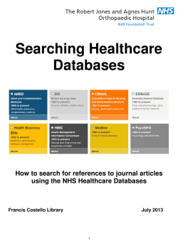 Searching Healthcare Databases