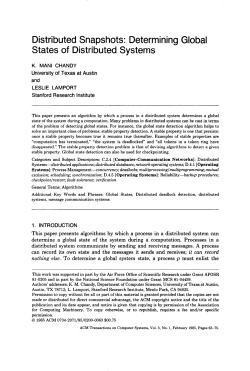 Distributed Snapshots: Determining Global States of Distributed