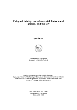 Fatigued driving: prevalence, risk factors and groups, and