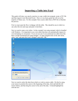 Importing a Table into Excel