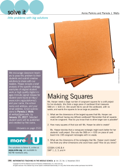 Solve it - Making Squares
