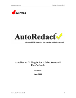 AutoRedact&trade; Plug-in for Adobe Acrobat&reg; User`s Guide
