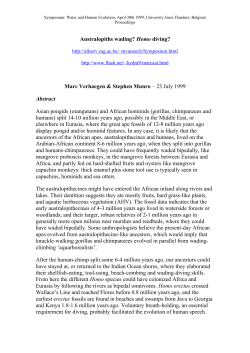 Australopiths wading - Radical Anthropology Group