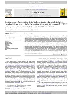Scorpion venom (Odontobuthus doriae) induces apoptosis by