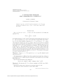 for t &isin; R. For an i - American Mathematical Society
